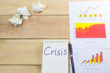 analysis and diagram chart report to show bubble crisis and down turn of financial marketの写真素材