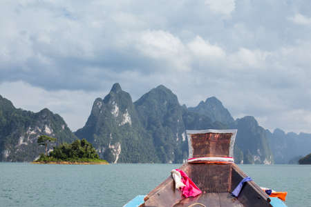 travel ship on sea and island