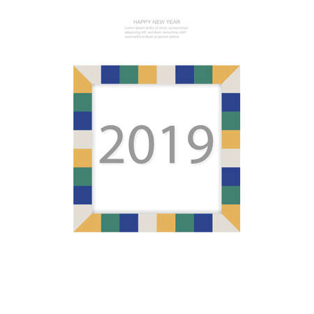 new year 2019 vector design card letter wallpaper background abstract art concept.のイラスト素材