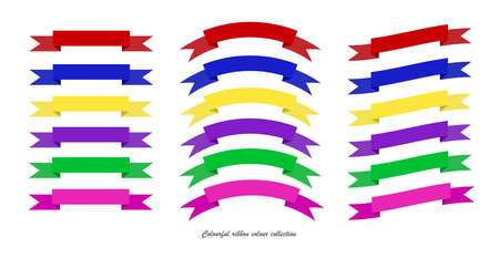 set of vector design ribbon colours banner collectionのイラスト素材
