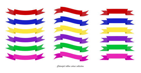 set of vector design ribbon colours banner collectionのイラスト素材