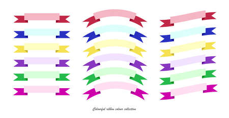 set of vector design colourful ribbon colours banner collectionのイラスト素材