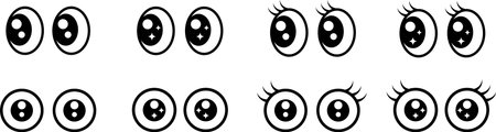 Cute eyes icon setのイラスト素材