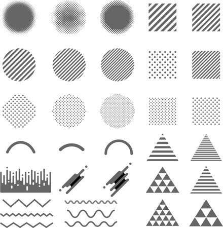 Monochrome geometric material setのイラスト素材