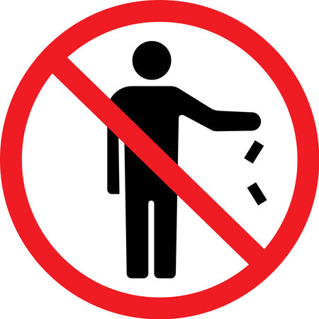 Warning pictogram for not litteringのイラスト素材