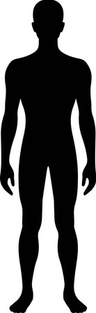 Monochrome silhouette of a standing manのイラスト素材