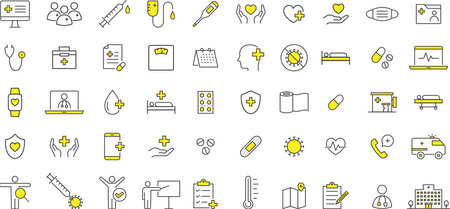 Stylish medical line icon setのイラスト素材