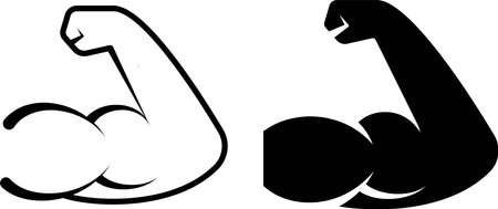 Arm muscles icon setのイラスト素材