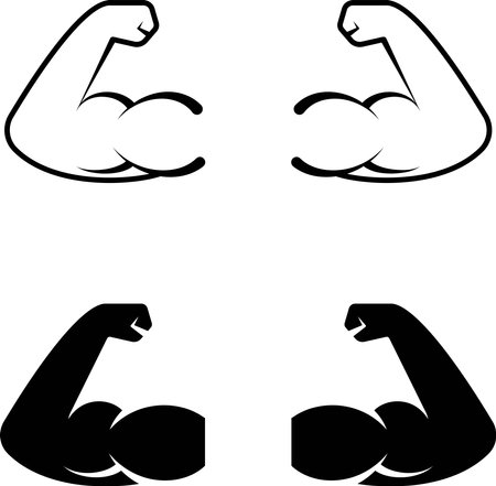 Arm muscles icon setのイラスト素材