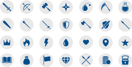 Round RPG game mark setのイラスト素材