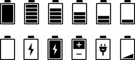 Monochrome charging symbol setのイラスト素材