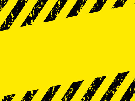 Diagonal warning frame on a yellow backgroundのイラスト素材