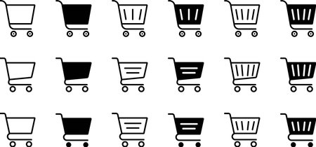Shopping cart icon setのイラスト素材