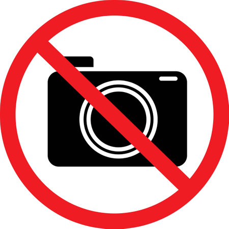 Camera prohibited warning pictogramのイラスト素材