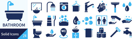 Bathroom icons setのイラスト素材