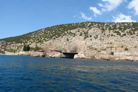 Military submarine repair dockage with the USSR, tonel Balaklavaの写真素材
