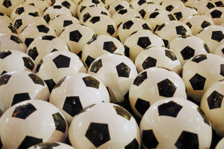 Fountain with soccer balls. Fountain in the main Department store in Moscow, Russia. World Cup football 23 June 2018. Red square.の写真素材