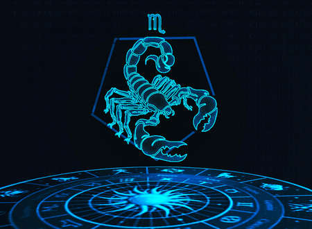 Scorpion Scorpio zodiac animal sign design graphicの写真素材