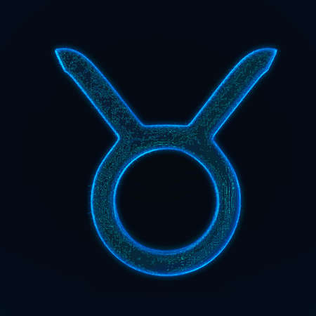 3d rendering of Modern magic witchcraft card with astrology Taurus zodiac sign. Realistic hand drawing bull head. Zodiac characteristicの写真素材