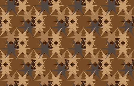 seamless pattern with stars  brownのイラスト素材