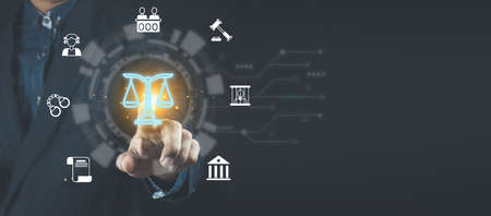 Labor Law Lawyer Legal Business Internet Technology Concept .