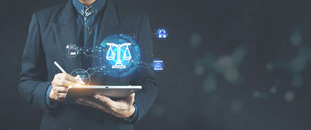 Labor Law Lawyer Legal Business Internet Technology Concept .の写真素材