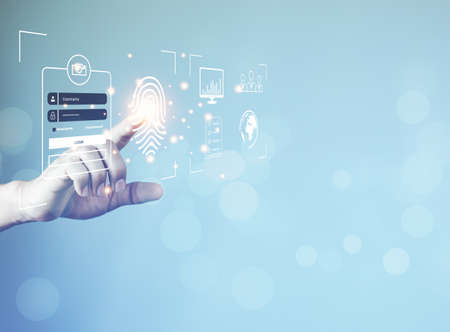 cyber security concept, Login, User, identification information security and encryption, secure...