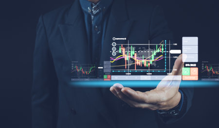 planning analyze indicator and strategy buy and sell, Stock market, Business growth, progress or...