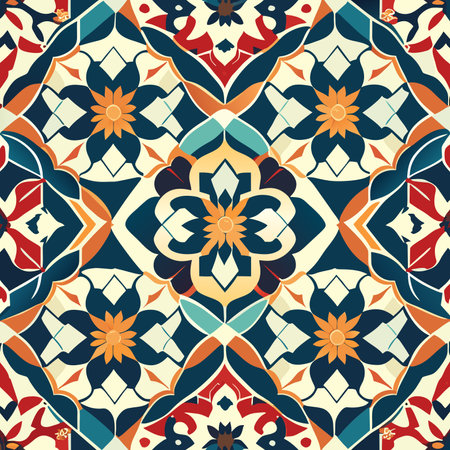 seamless ethnic rotary repeat fabric and tile design