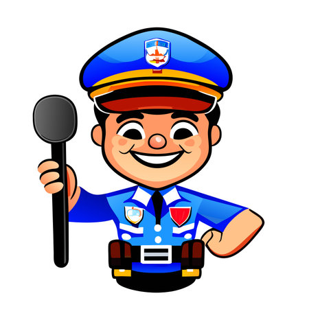 police officer on white background vector illustrationのイラスト素材