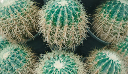 Close-up shot of cacti in the garden
