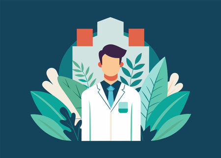 Patient Care and Support on White Backgroundのイラスト素材