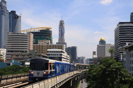 The Bangkok Mass Transit SystemBTS or Skytrain runs through the city center Ratchadamri Station,...