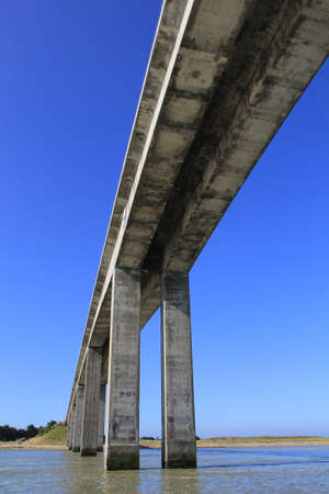 Bridge of Noirmoutier between mainland and a small island in Vendee in France Look upの写真素材