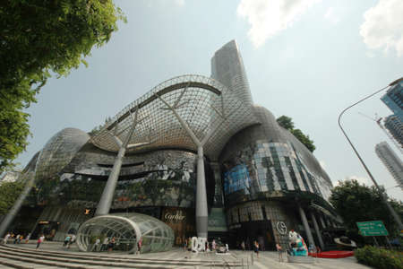 SINGAPORE - September 22, 2014 ION Orchard shopping mall and   residences in the heart of Orchard Road Singapore with wide angle lensのeditorial素材