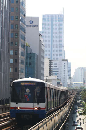 Bangkok, Thailand : March 14, 2016 : The Bangkok Mass Transit System BTS or Skytrain runs through...