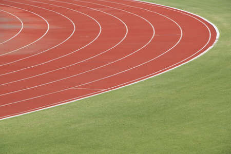 Running track on the sports fieldの写真素材