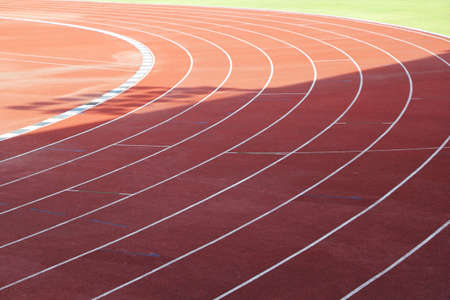 Running track on the sports fieldの写真素材