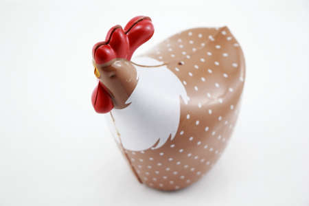 Chocolate Rooster isolated on a white backgroundの写真素材