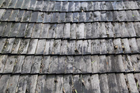 Ancient wooden roof tilesの写真素材