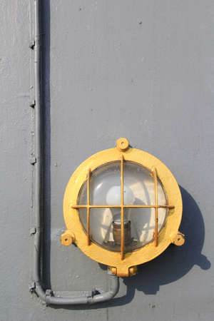 The Deck Outdoor Lighting Fixture System of Old Military Battleship