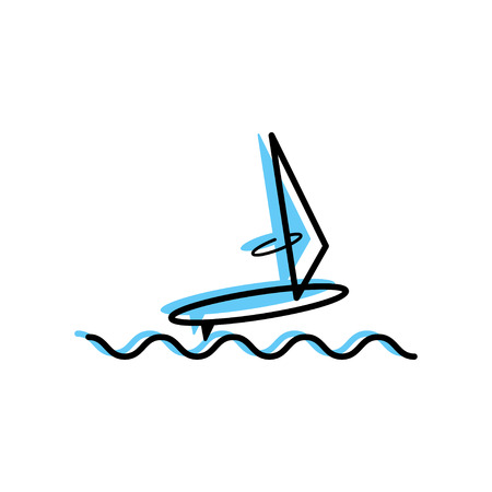 Surfing Fill Outlineのイラスト素材