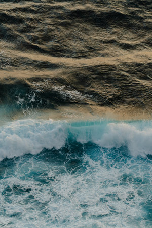 Turbulent Ocean Waves at Sunset