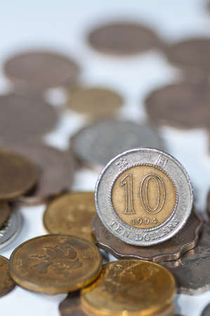 close up of a Hong Kong ten dollars coinの写真素材