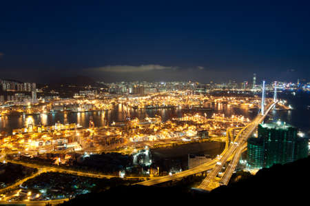 night view of the Hong Kong terminal