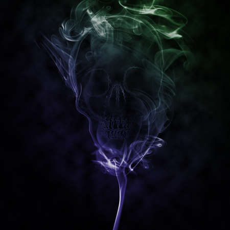 abstract smoke created skull represent deadの写真素材