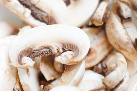 a group of sliced mushroom の写真素材