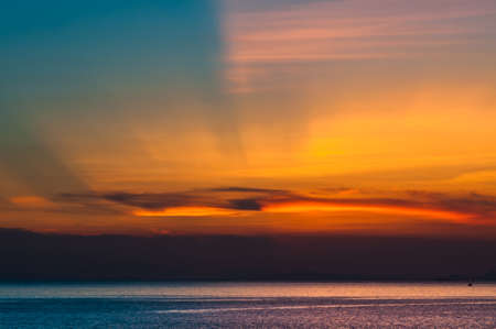 sunset on seaの写真素材