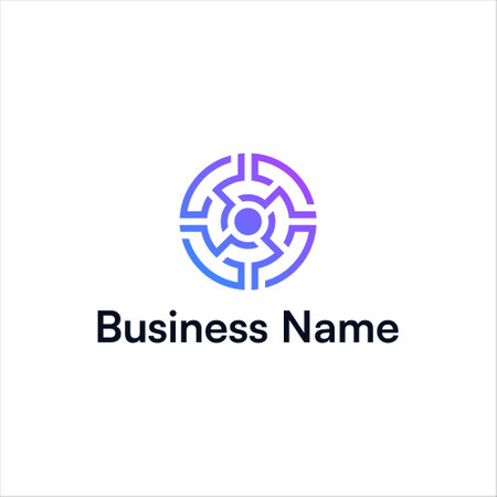 Abstract Maze tech Logoのイラスト素材