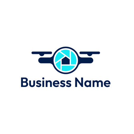 Drone Logo Illustration for Real Estate Photography Businessのイラスト素材
